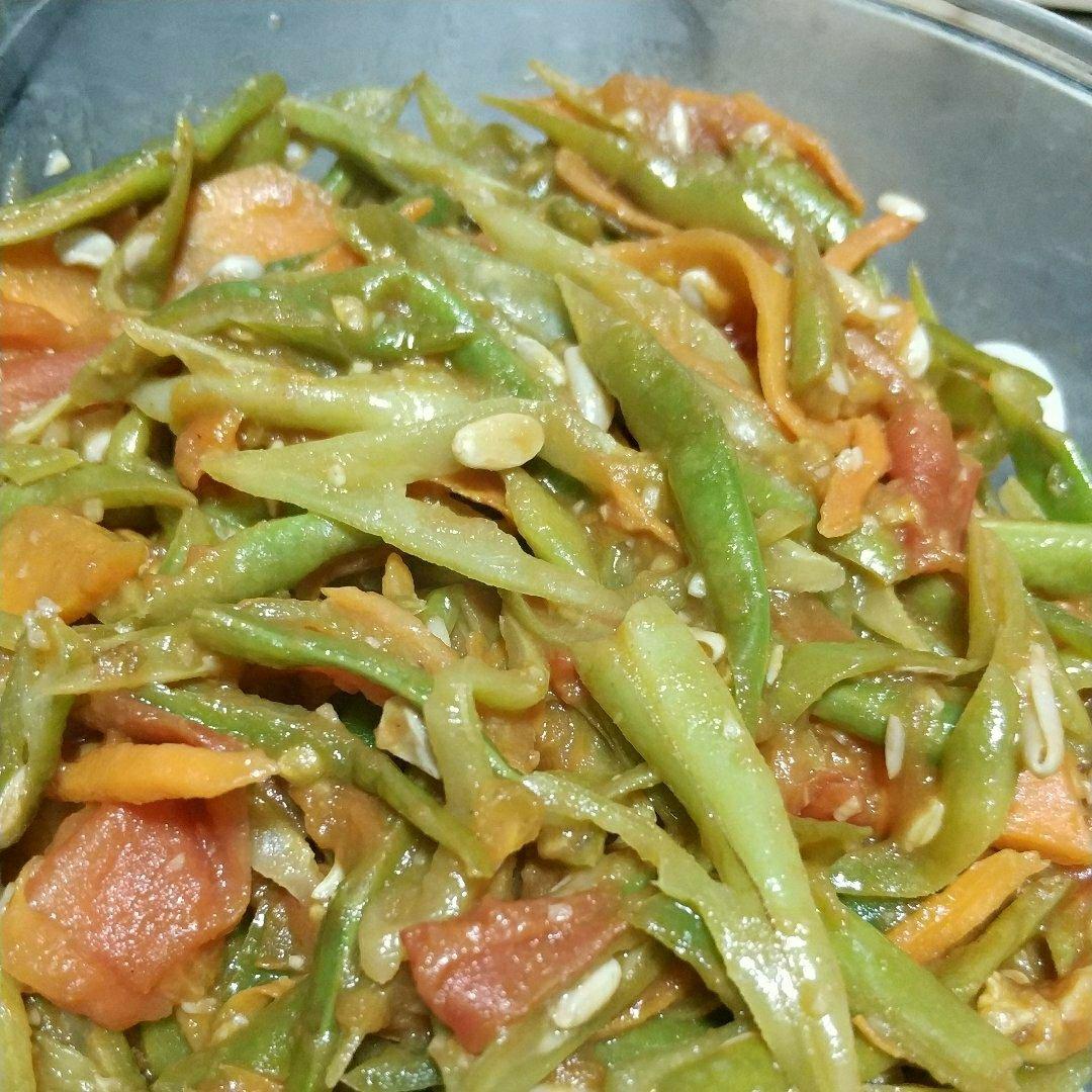 拌面菜——西红柿炒豆角丝