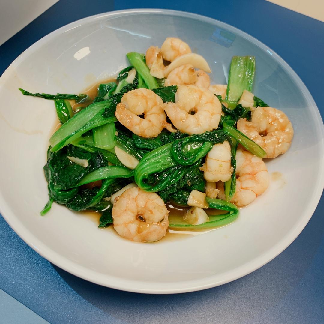 蚝油虾仁小白菜