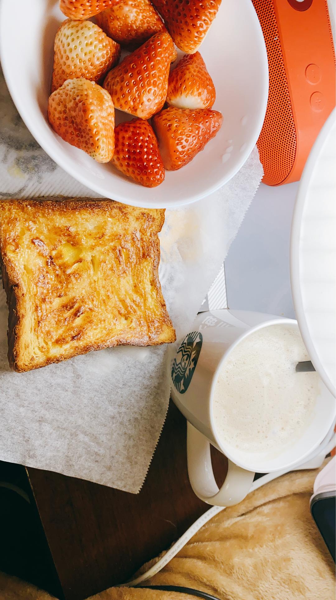 空气炸锅烤蜂蜜吐司