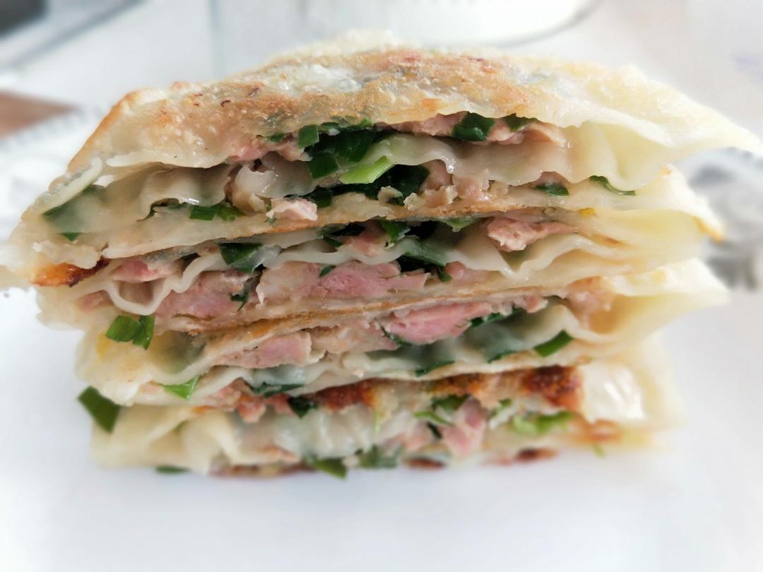 饺子皮版千层肉饼