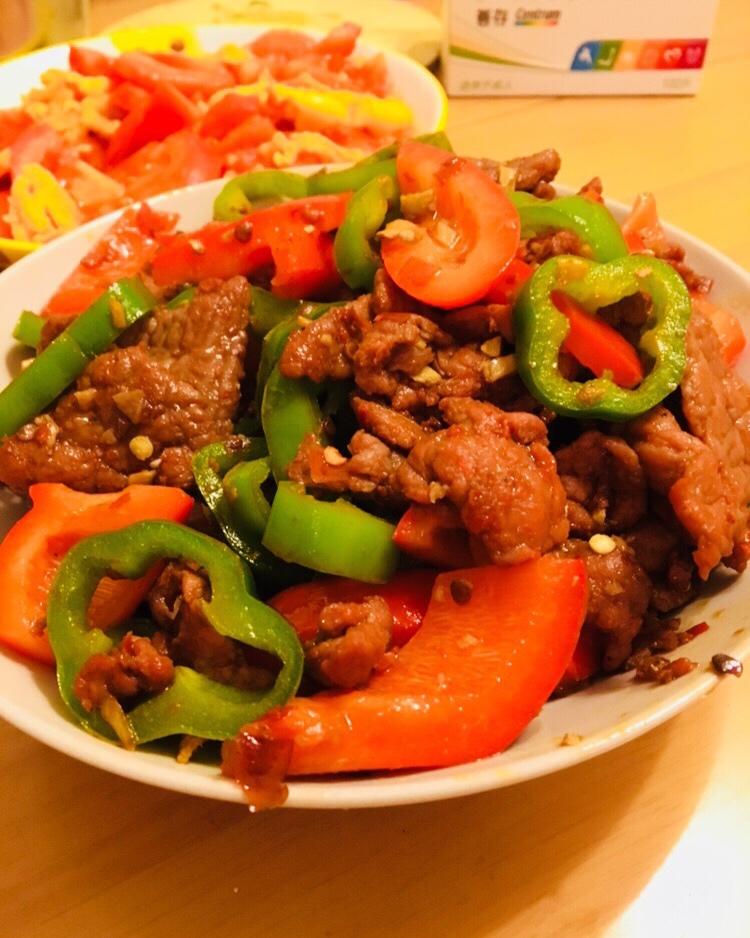 双椒炒牛柳
