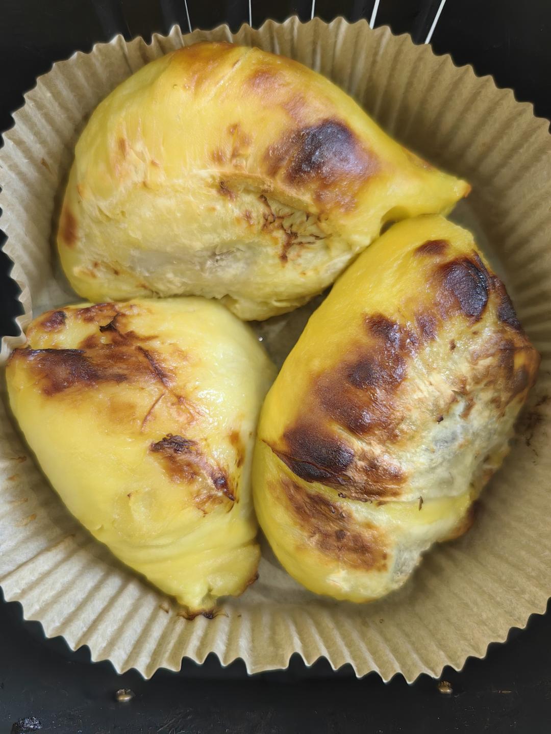 空气炸锅烤榴莲，美味保护肠胃的下午茶