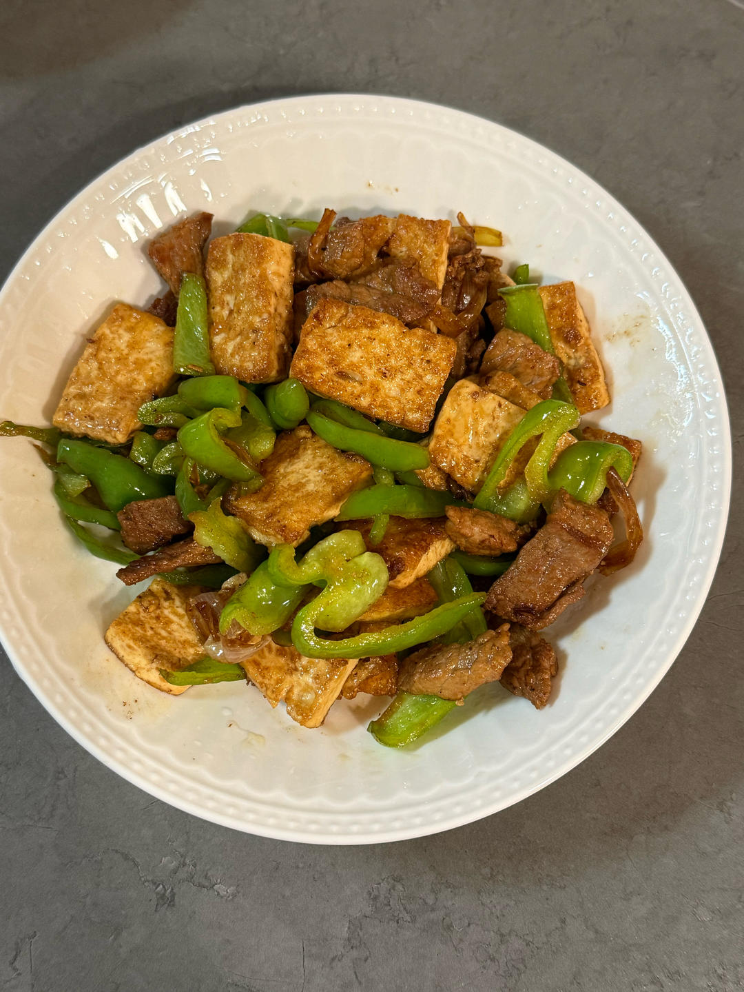 家常煎豆腐炒肉