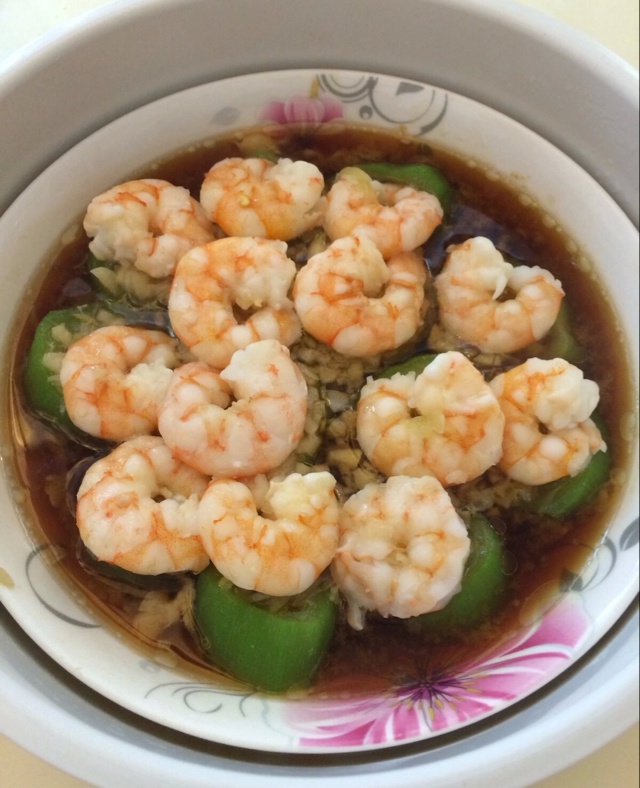 清蒸丝瓜虾仁