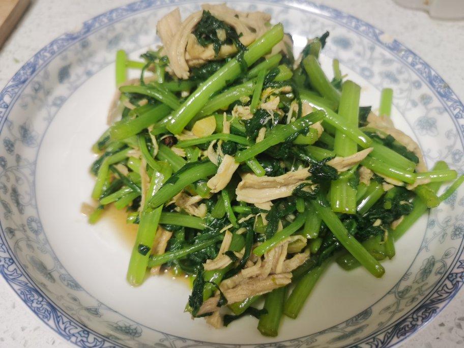 茼蒿拌鸡丝