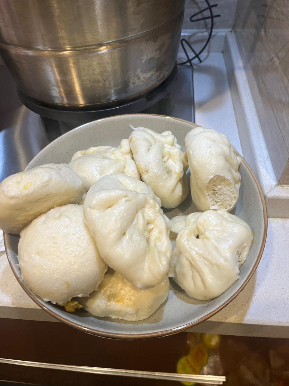 猪肉圆白菜包子馅。