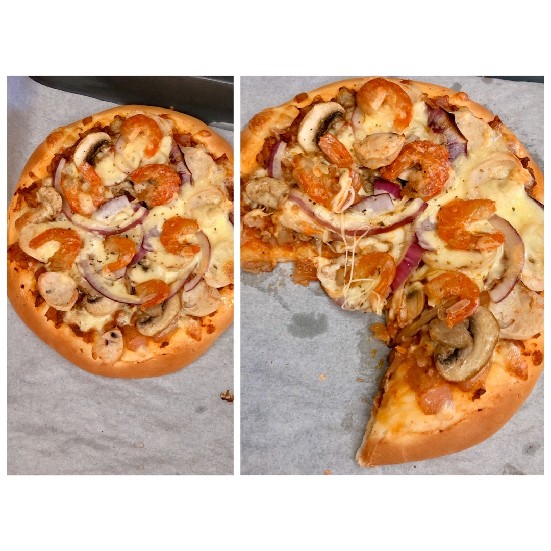 海鲜披萨&榴莲披萨（自制饼底、披萨酱）