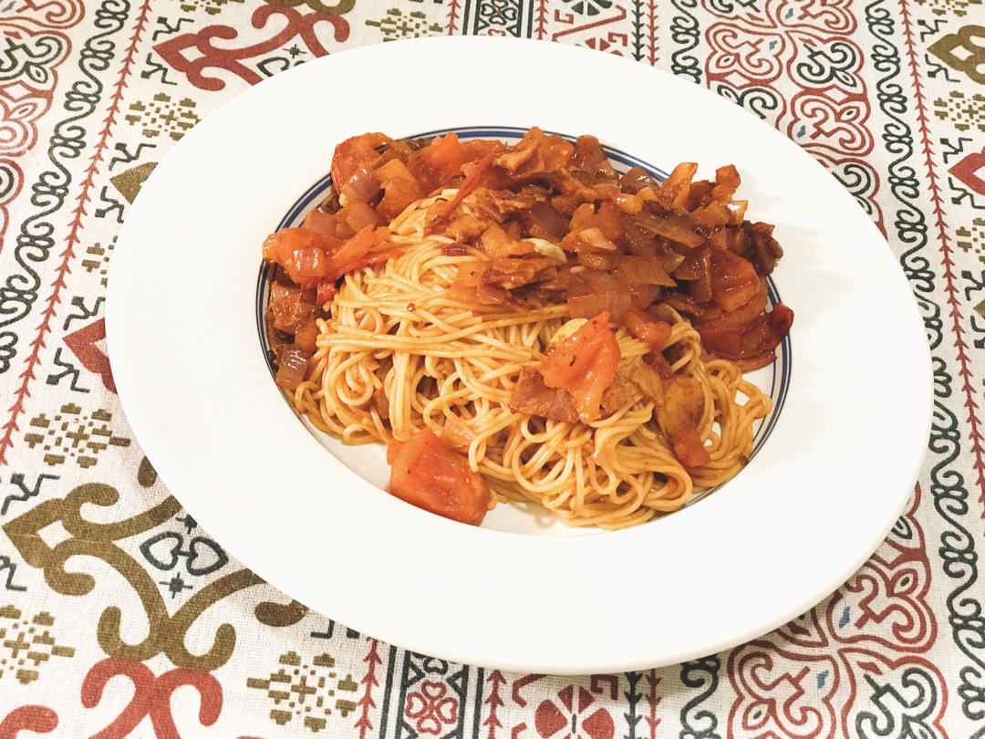 好吃不胖的番茄虾仁意面【松下分体式饭煲】