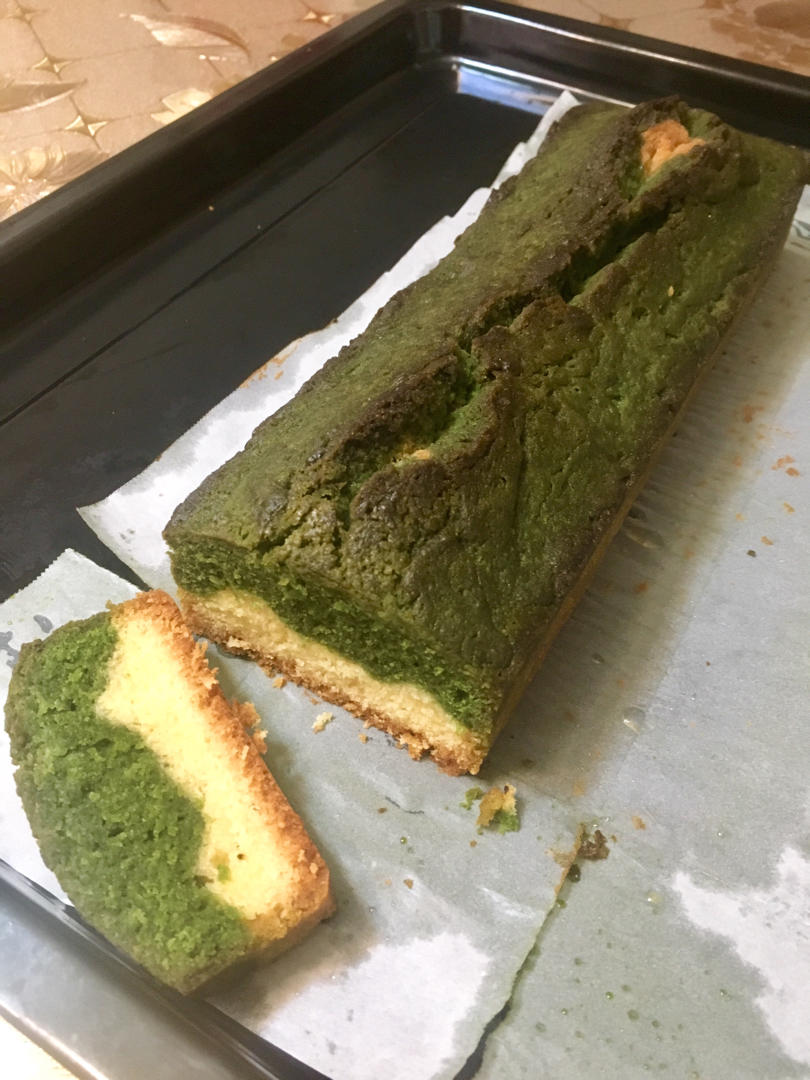 香草&抹茶双拼磅蛋糕（白菜磅）