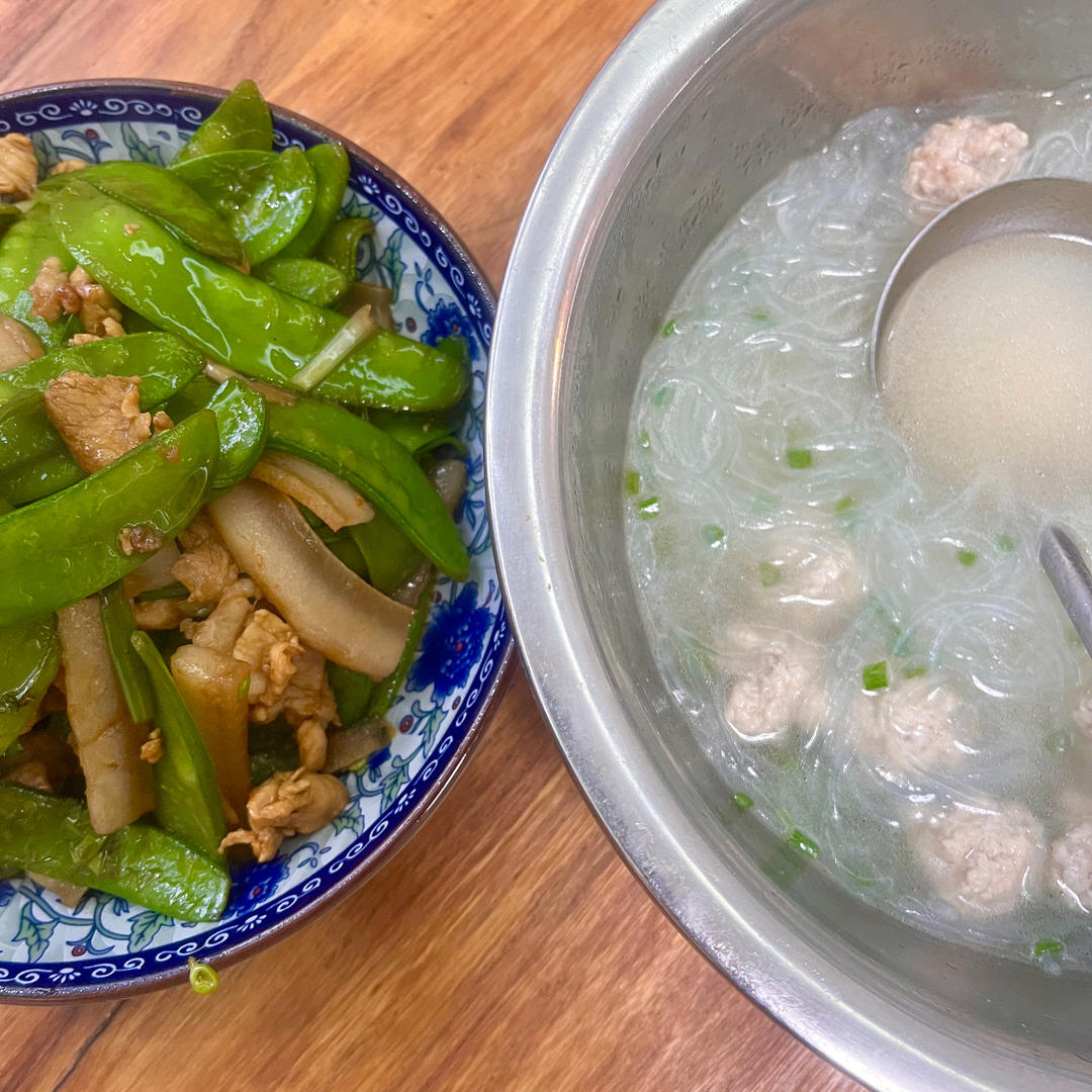 荷兰豆炒肉-秒光三碗饭