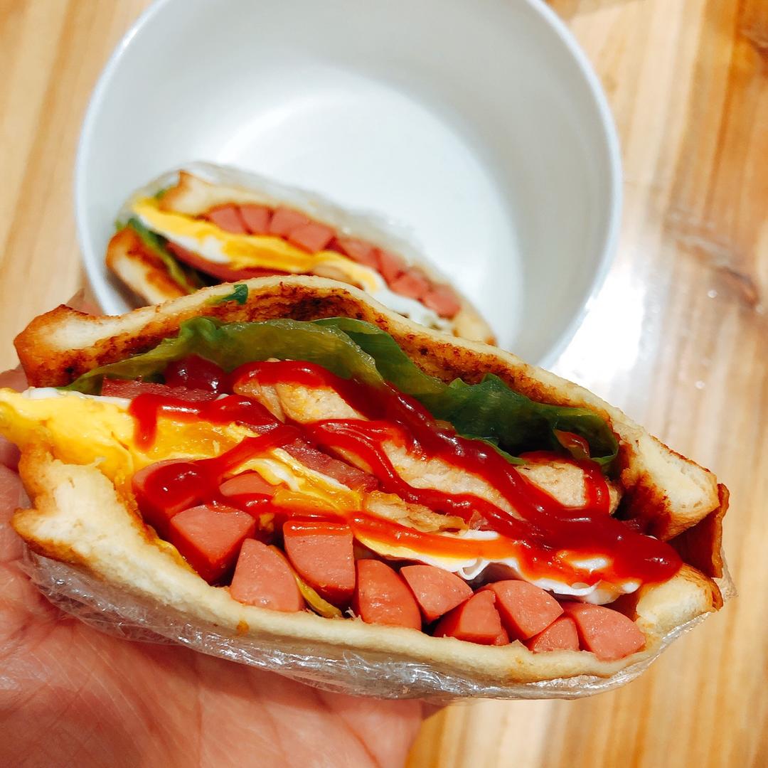 低脂早餐的美味吃法，超大份哦——鸡胸肉三明治