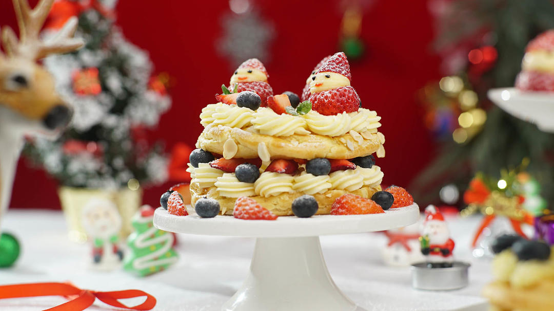 圣诞花环泡芙的做法