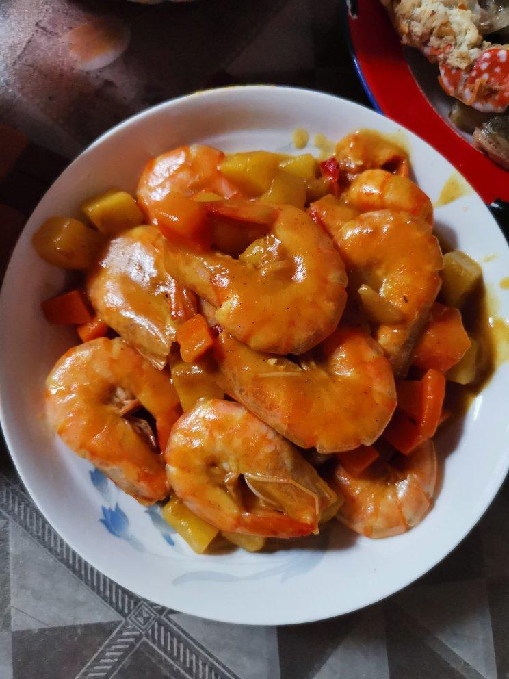 咖喱虾<绝对好吃>