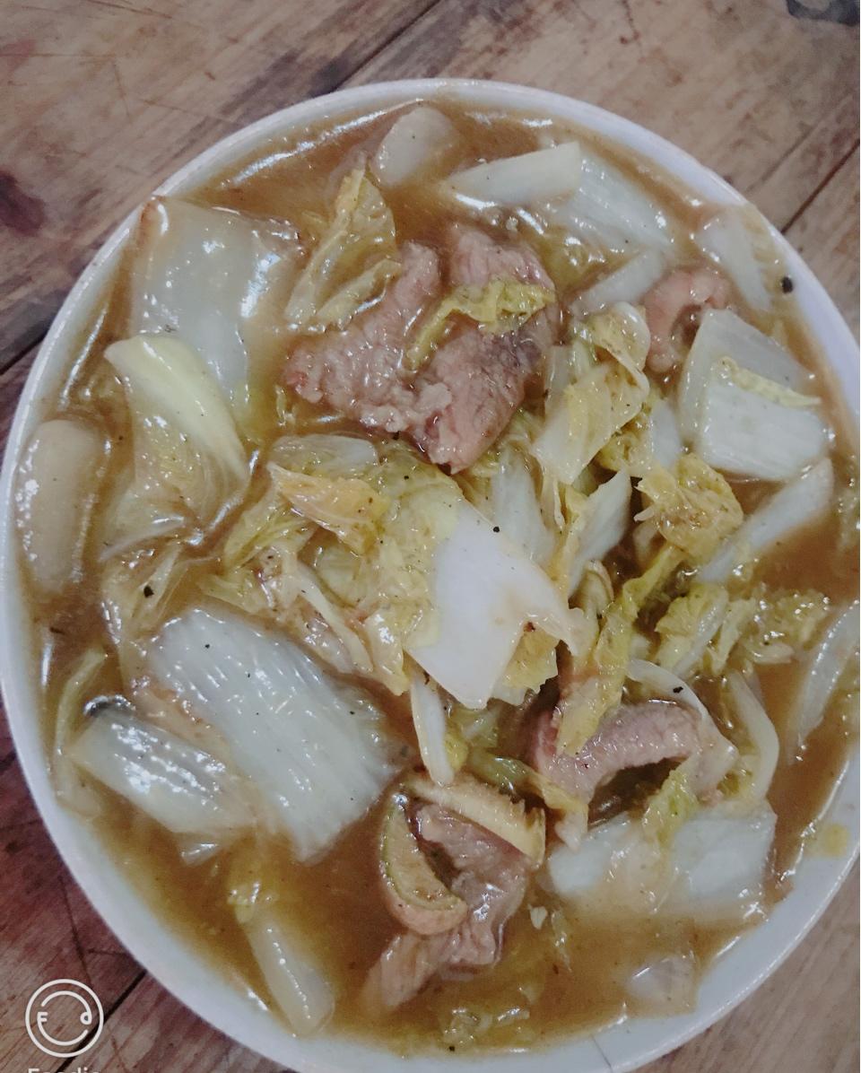 白菜猪肉炒木耳——如何炒瘦肉不老不柴