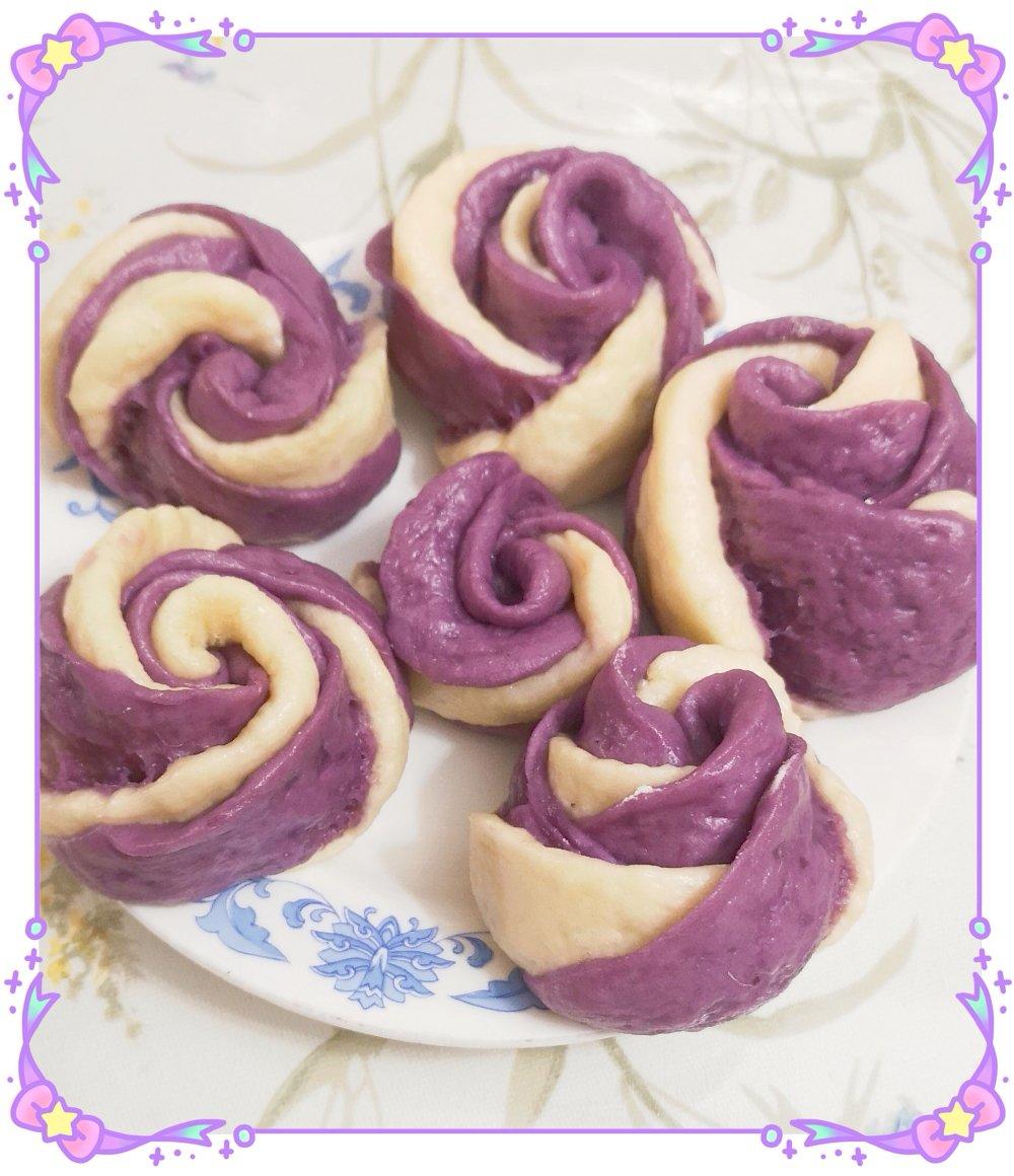 紫薯玫瑰花馒头
