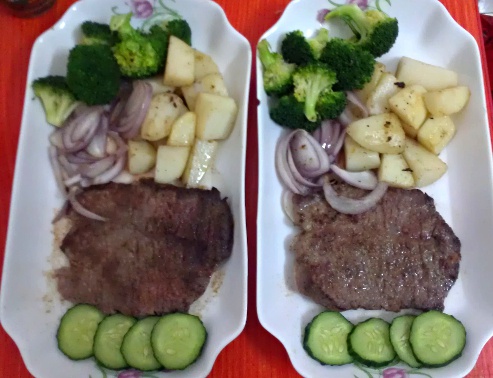黑椒牛排（配土豆/鸡蛋，意面/蔬菜）