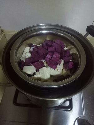 香芋紫薯馅的做法 步骤2