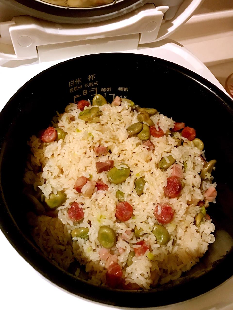 香肠蚕豆饭（简单易做零失败