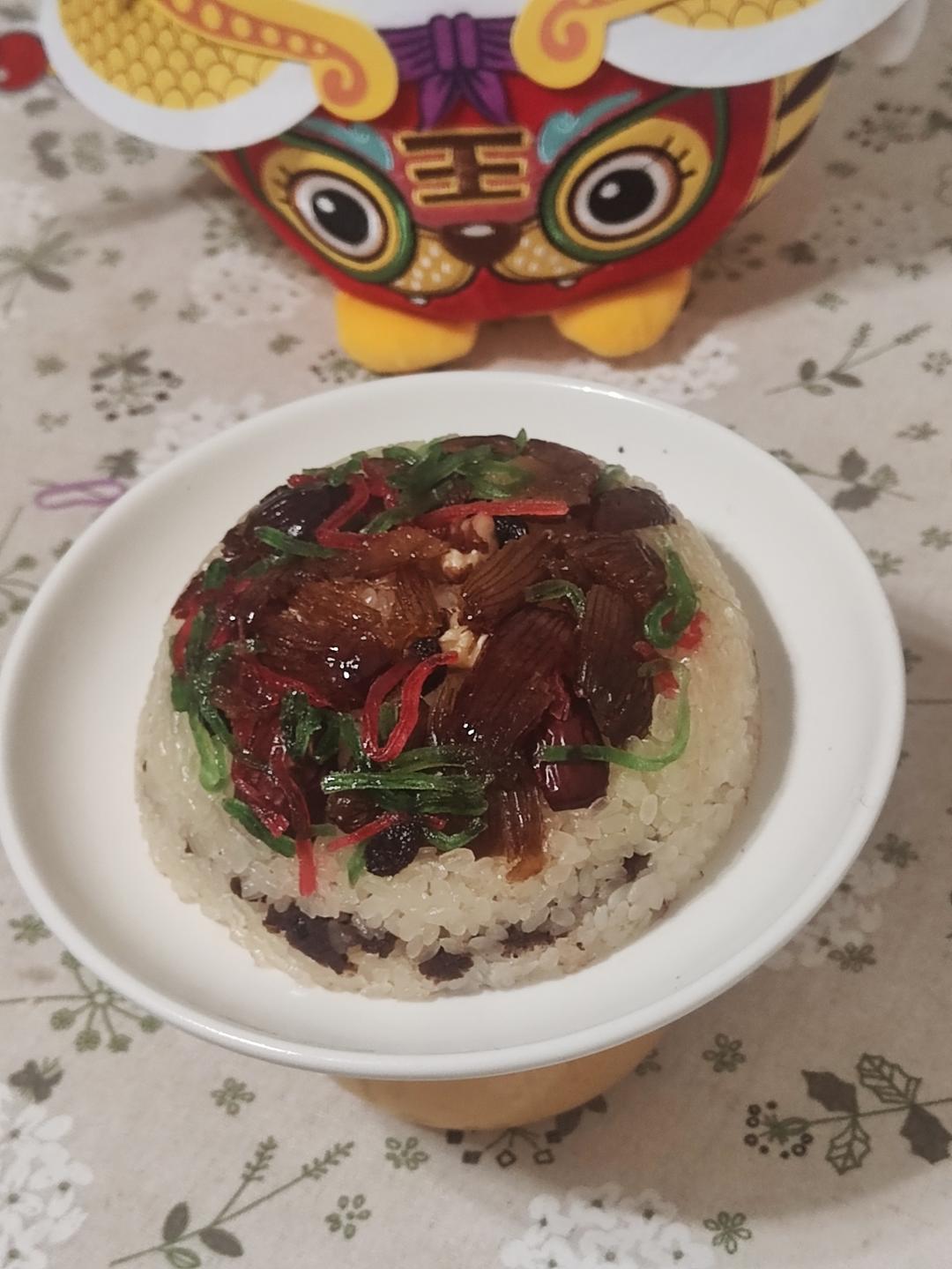 【猪油夹沙八宝饭】古法蒸糯米