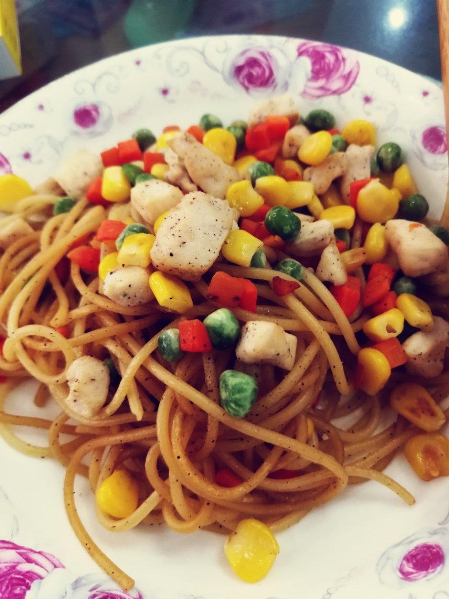 黑椒牛肉炒意大利面