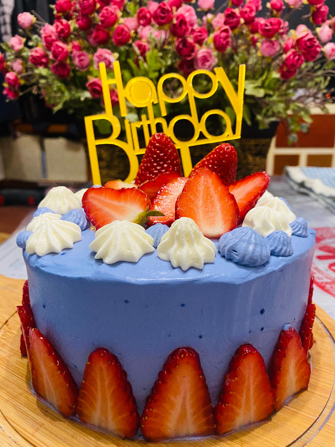 蝶豆花香缇奶油蛋糕