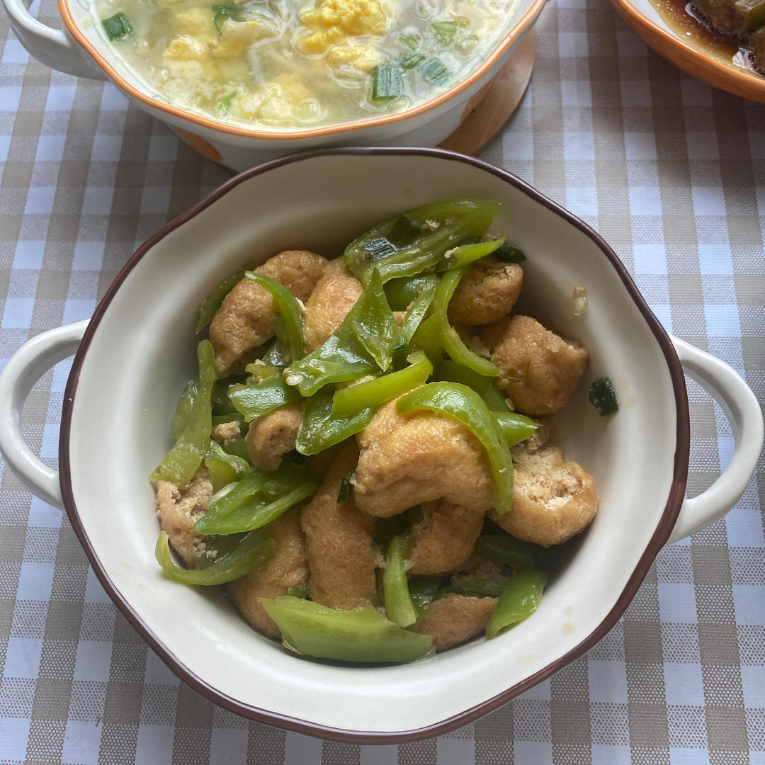 青椒油豆腐