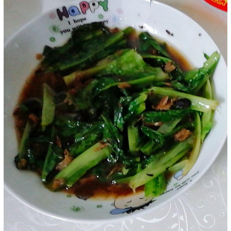 豆豉鲮鱼炒香麦菜