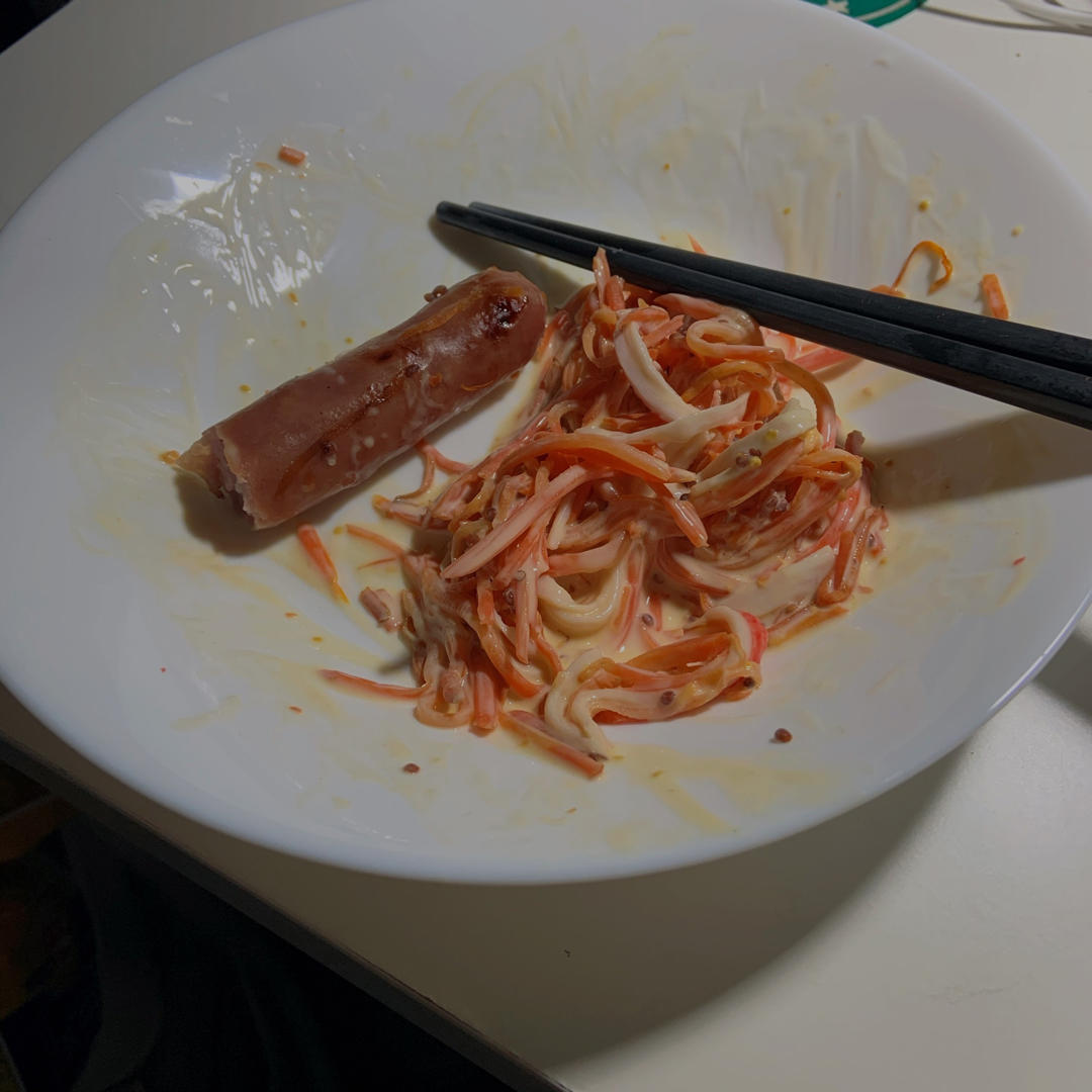 胡萝卜蟹柳丝温沙拉【健康小食】