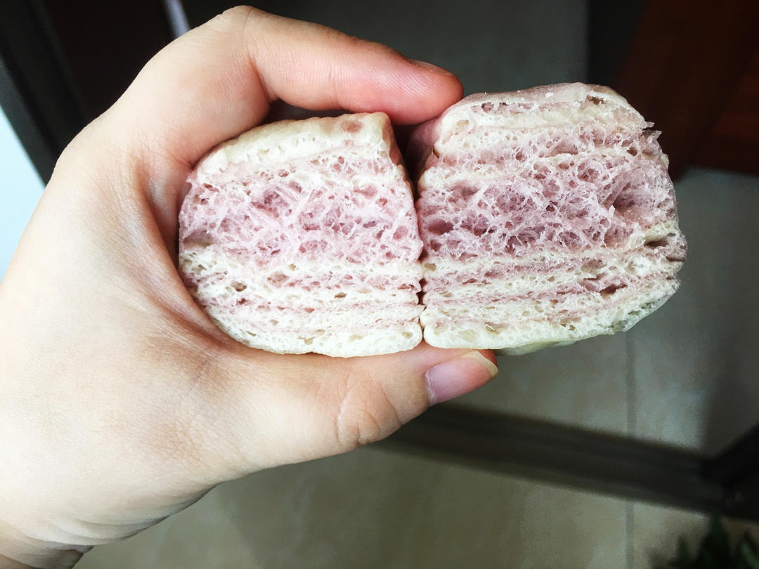 黑米螺旋刀切馒头（一次发酵花样刀切之3⃣️）