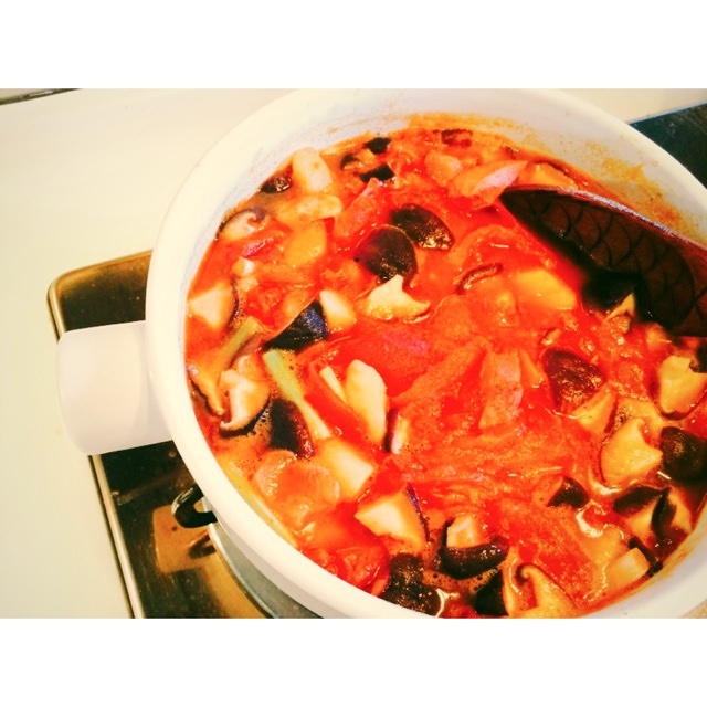 西红柿香菇土豆炖牛肉