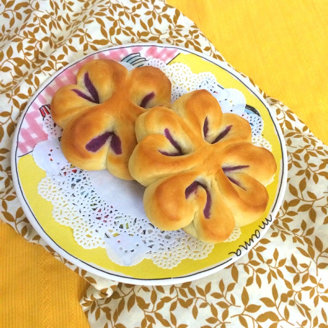 紫薯四叶草面包（汤种法）
