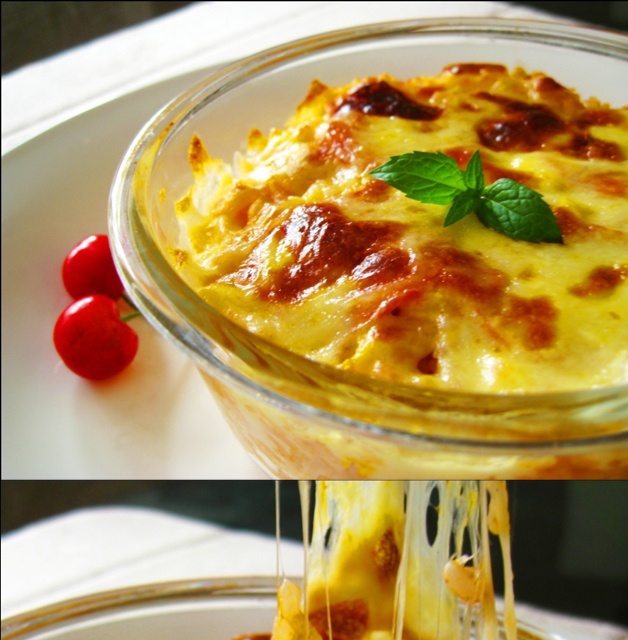 焗芝士茄汁蛋饭