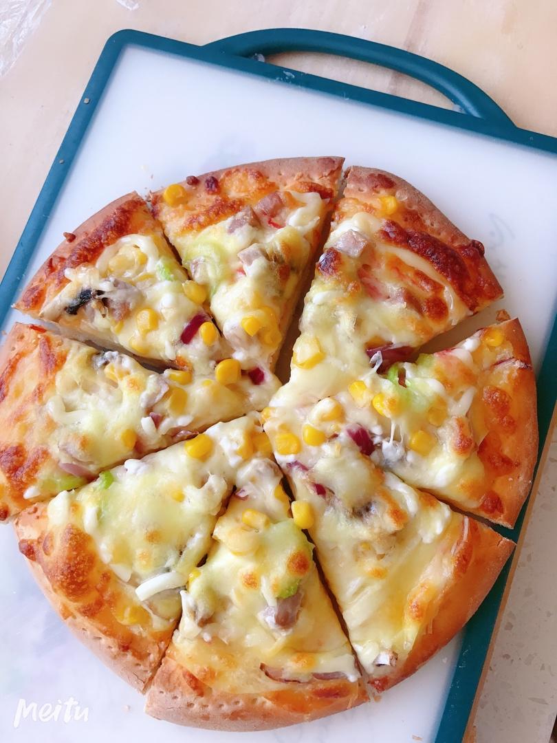 鲜虾🍤培根披萨🍕“内附敲好吃的饼皮做法”