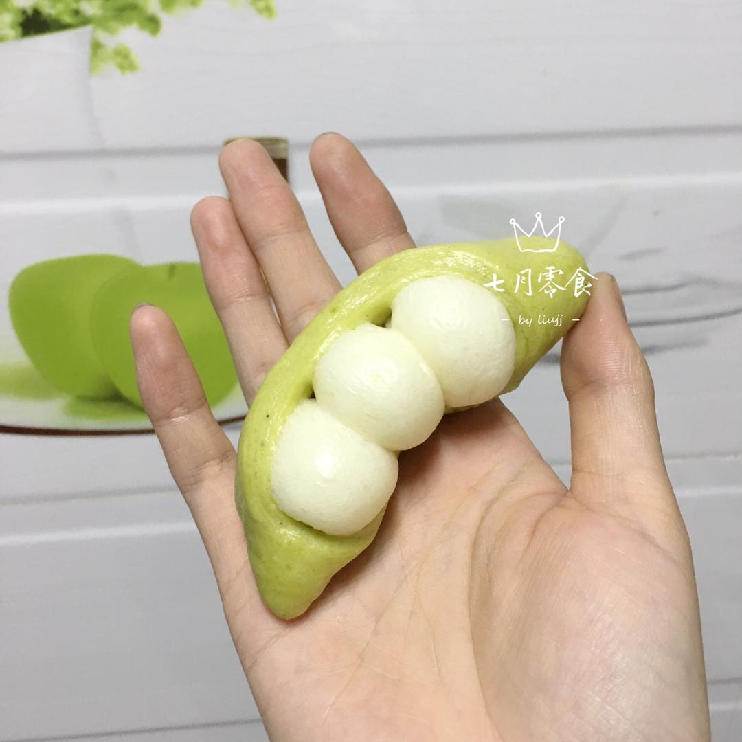 卡通造型可爱豌豆荚馒头
