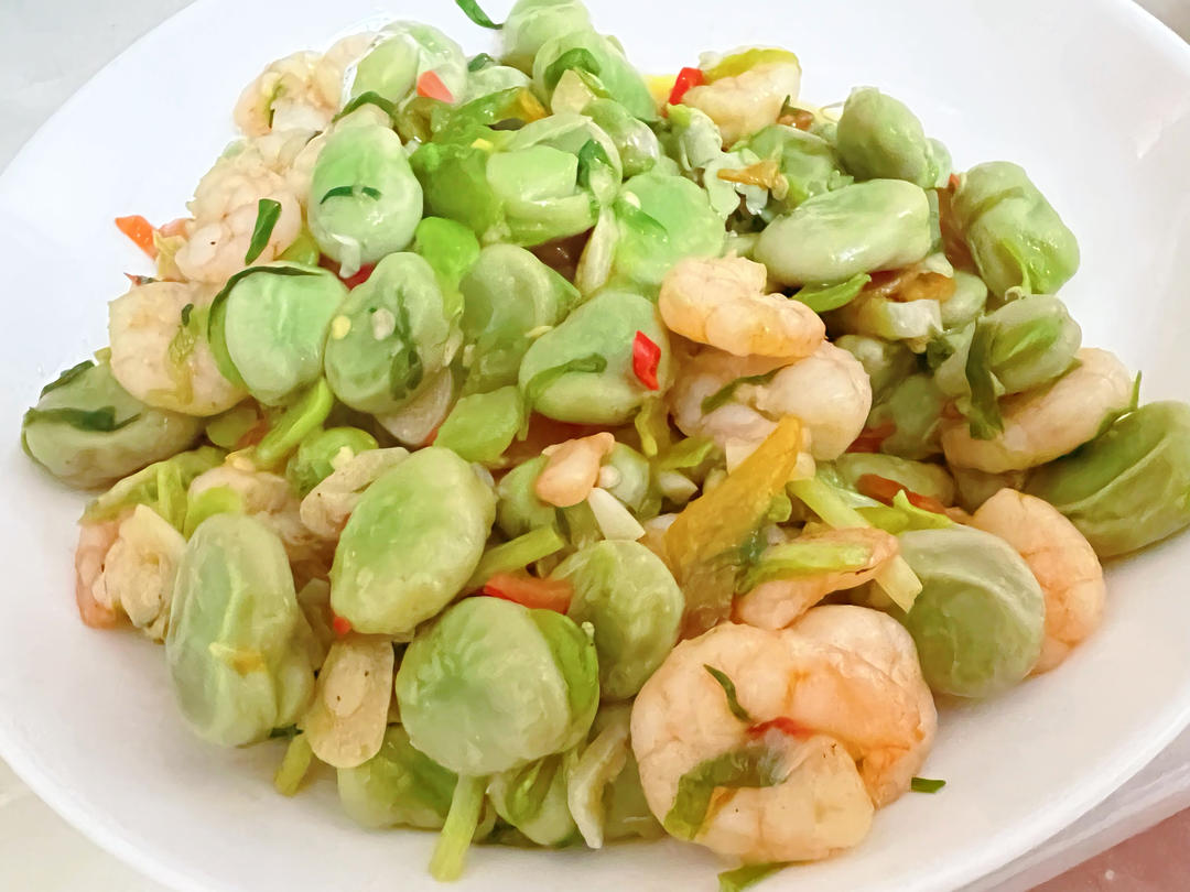 蚕豆瓣子炒虾仁～吃出春天的味道