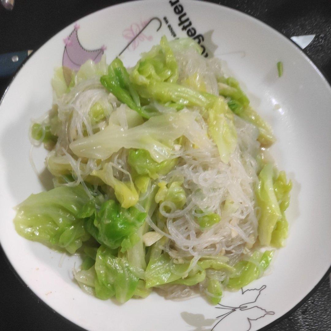 凉拌粉丝圆白菜