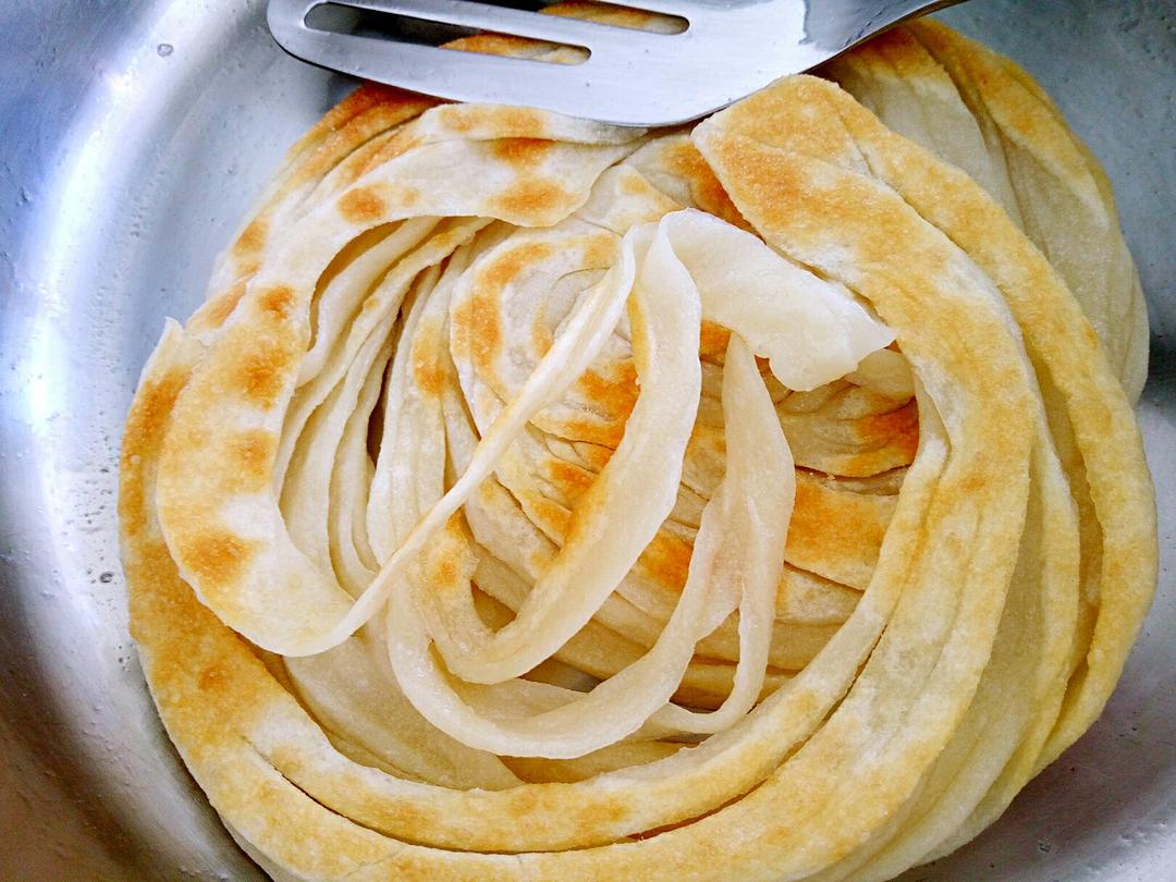 千层油饼（比外边买的印度飞饼更好吃）