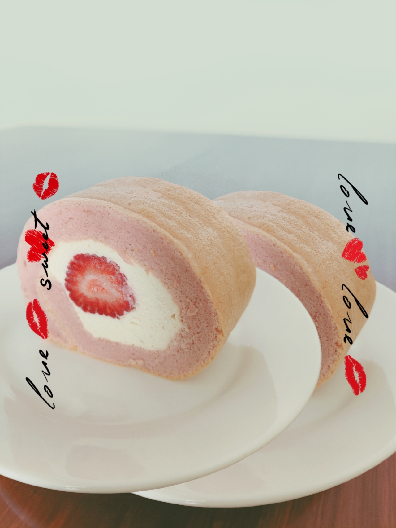 私房热卖爆款——红丝绒草莓蛋糕卷