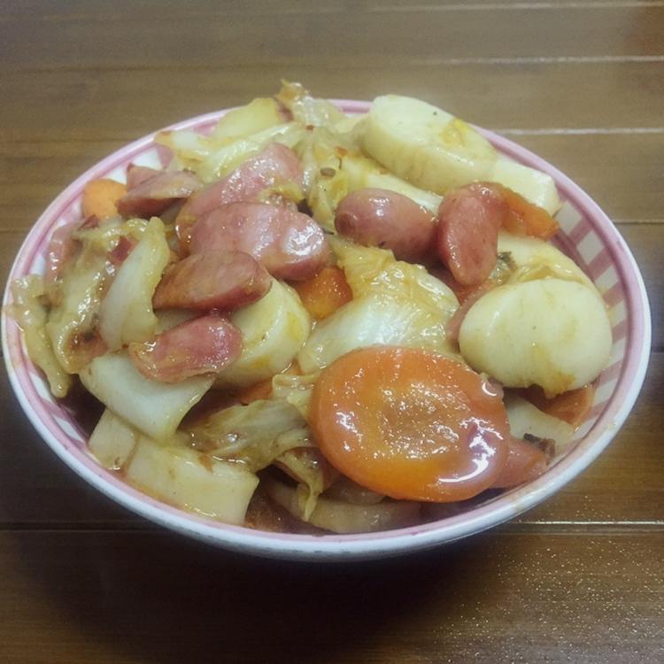 白菜肉燕炒年糕