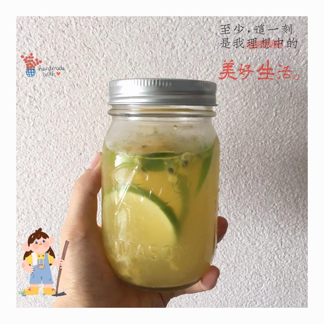 百香果青柠檬蜂蜜水