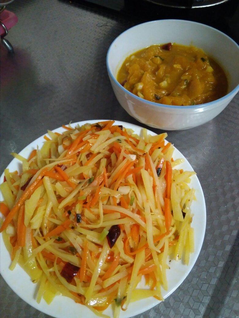炒胡萝卜土豆丝