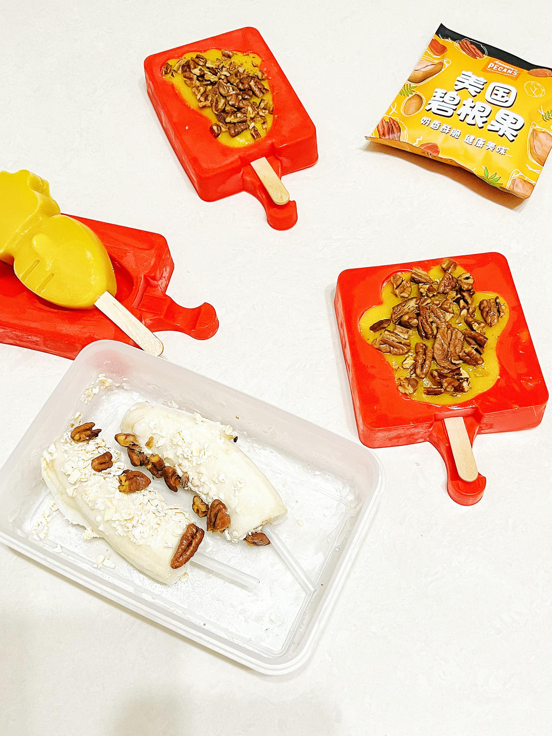 香蕉🍌燕麦坚果冰棒/芒果🥭坚果冰棒