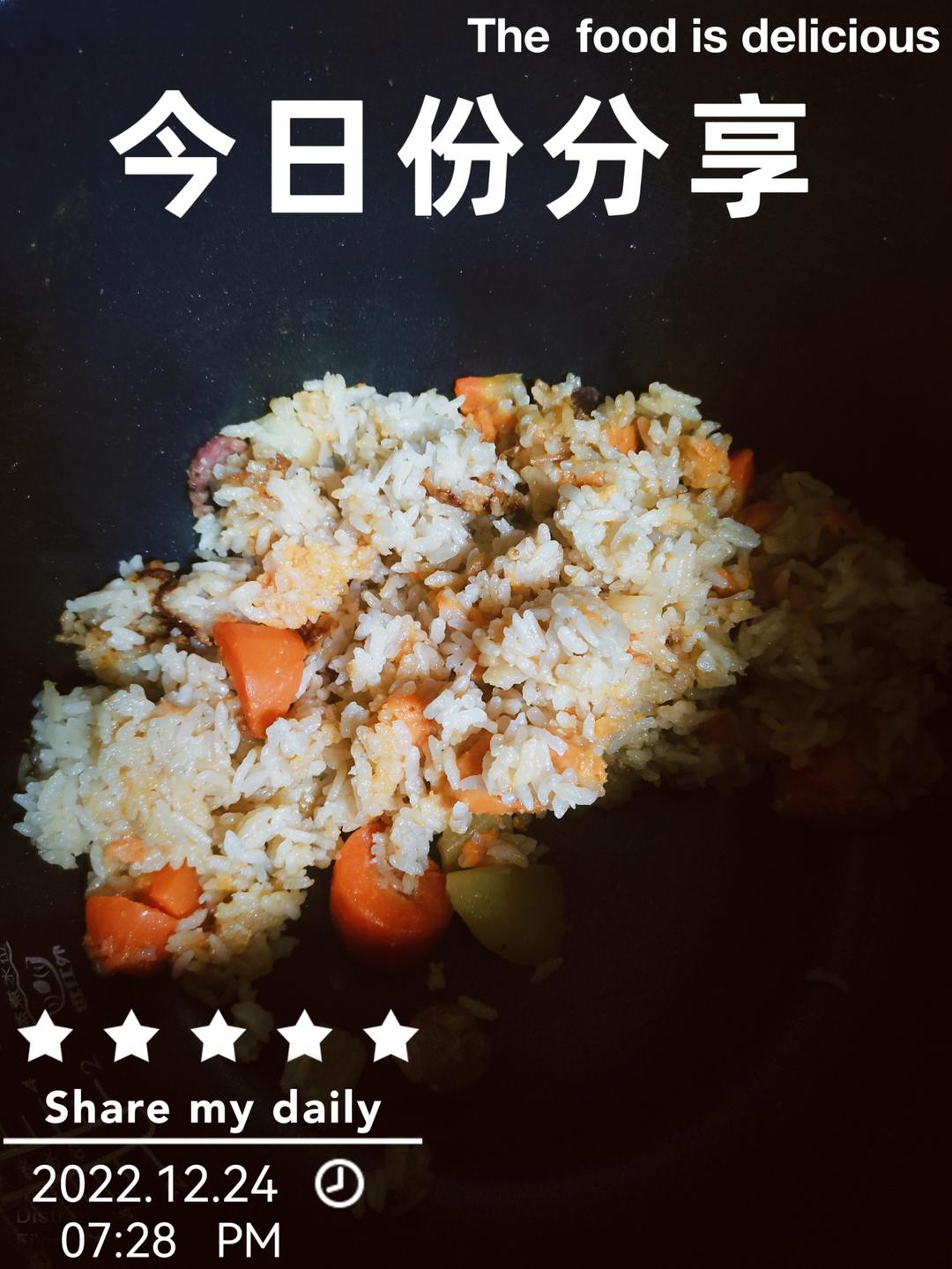 腊肠红薯焖饭（电饭锅快手版）