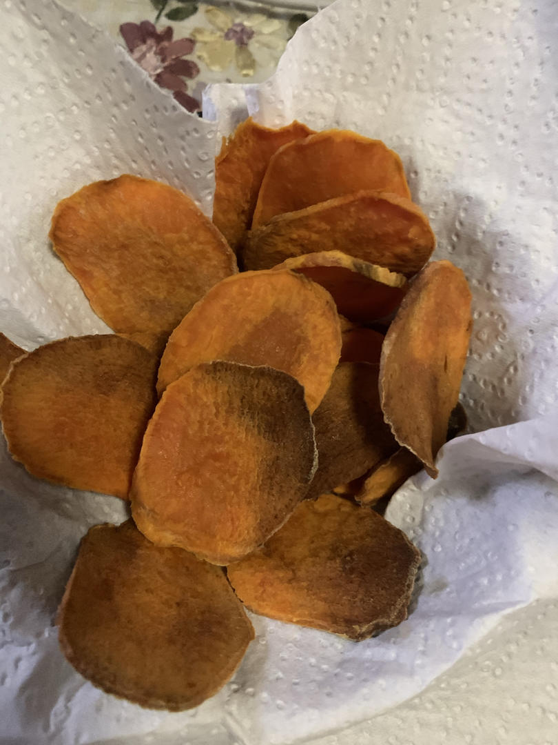 保证脆的烤红薯片（无油）