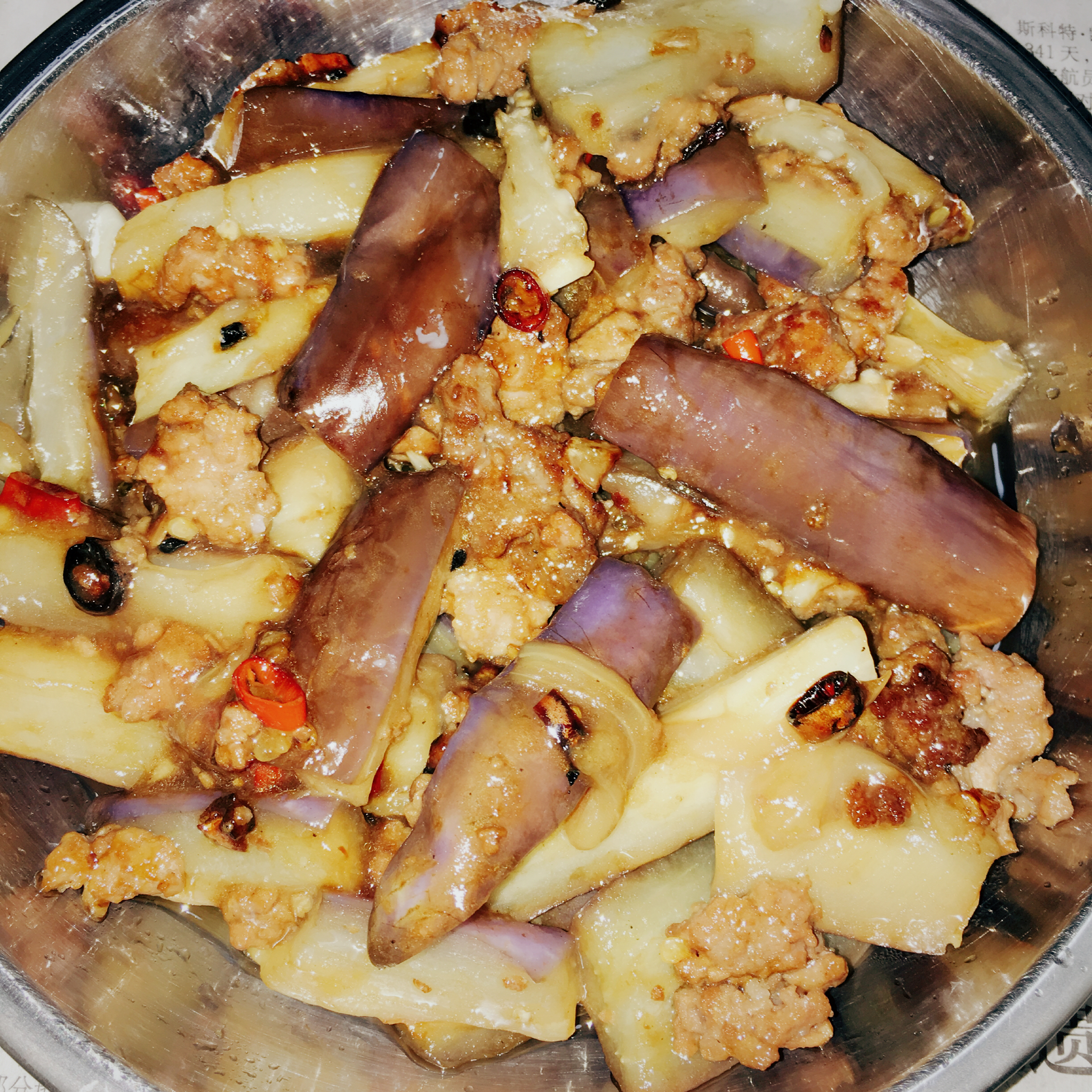 红烧肉沫茄子