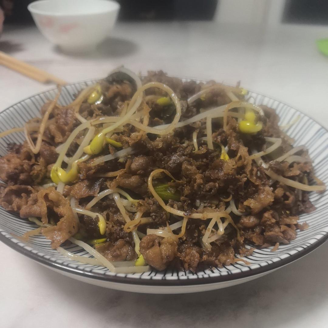 豆芽炒羊肉