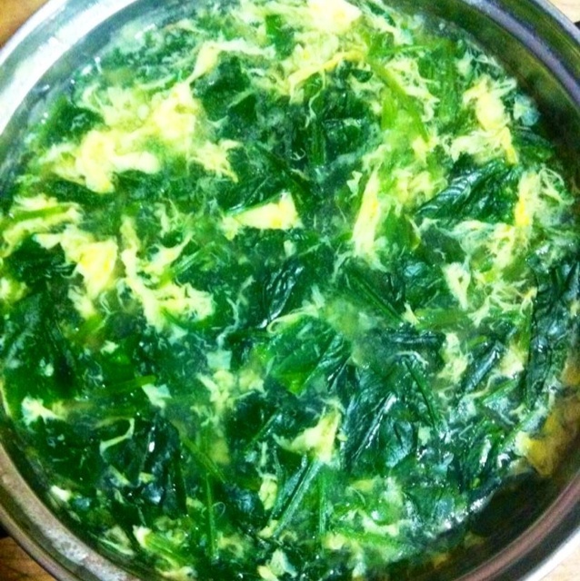 悠悠清茶45做的菠菜蛋花汤