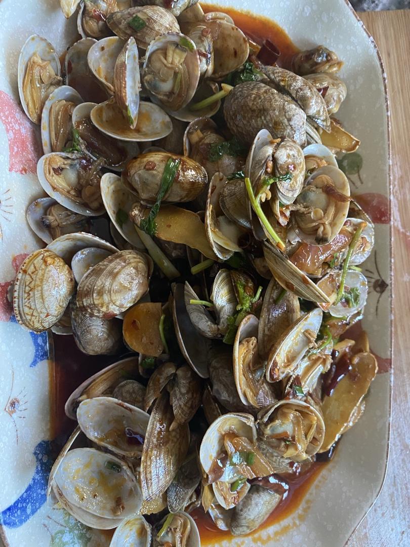 爆炒花蛤（简直比大排档还要好吃）