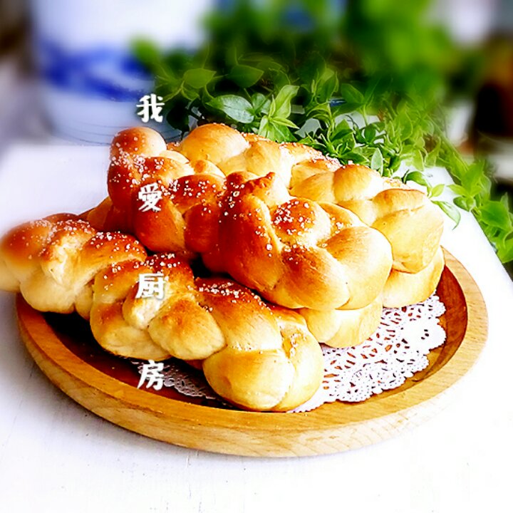 砂糖麻花面包（两股辫子）