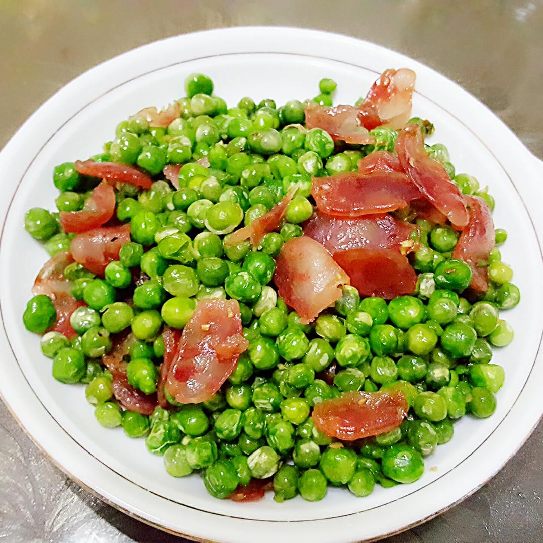 冷香4做的青豆炒腊肠